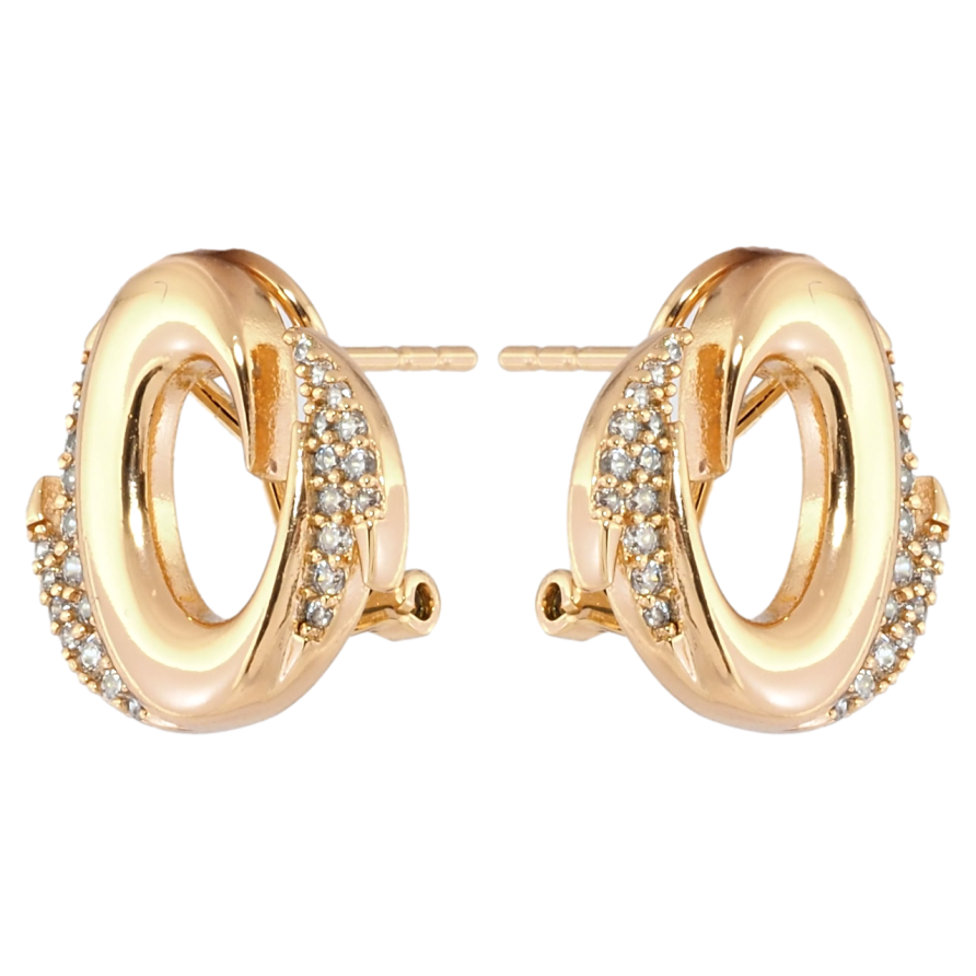 Серьги Xuping Позолота 18K итальянский замок Декоративные овалы с цирконием фото №1