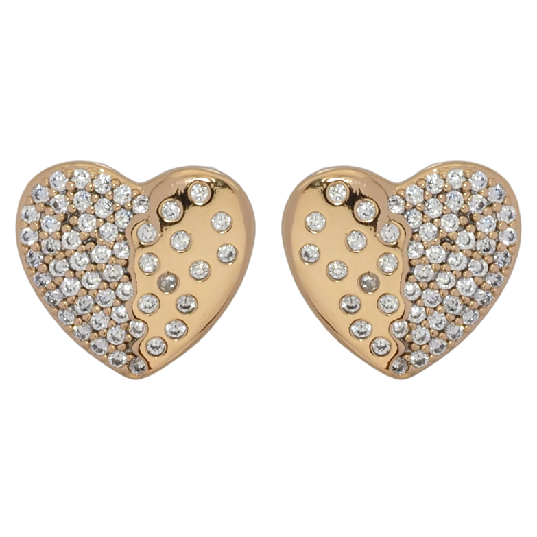 Сережки Xuping Позолота 18K пусети Сердечка з цирконієм фото №2 Сережки Xuping Позолота 18K пусети Сердечка з цирконієм фото №2