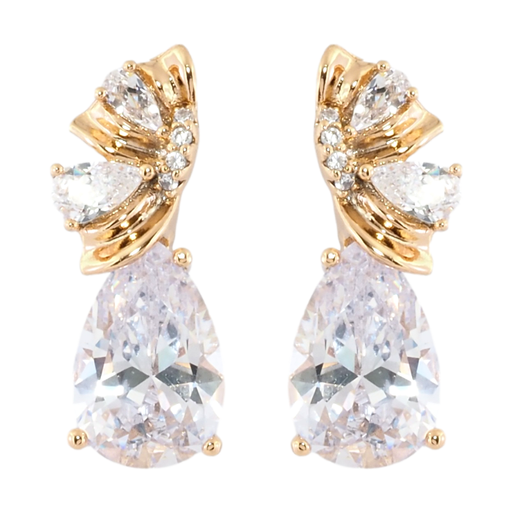 Серьги Xuping Позолота 18K пусеты Декоративный узор с фианитами фото №5 Серьги Xuping Позолота 18K пусеты Декоративный узор с фианитами фото №5