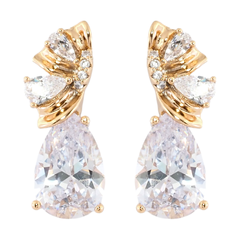 Серьги Xuping Позолота 18K пусеты Декоративный узор с фианитами фото №2 Серьги Xuping Позолота 18K пусеты Декоративный узор с фианитами фото №2