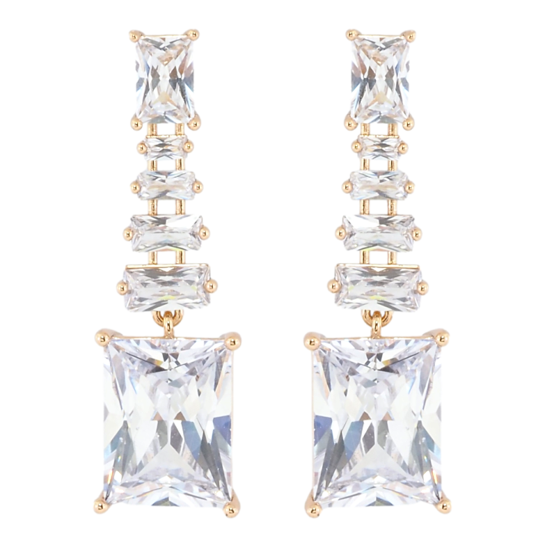 Серьги Xuping Позолота 18K пусеты Кристальный блеск фото №16