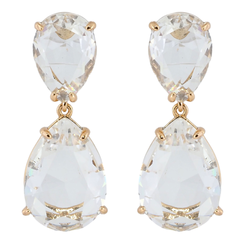 Серьги Xuping Позолота 18K пусеты Два фианита фото №2 Серьги Xuping Позолота 18K пусеты Два фианита фото №2