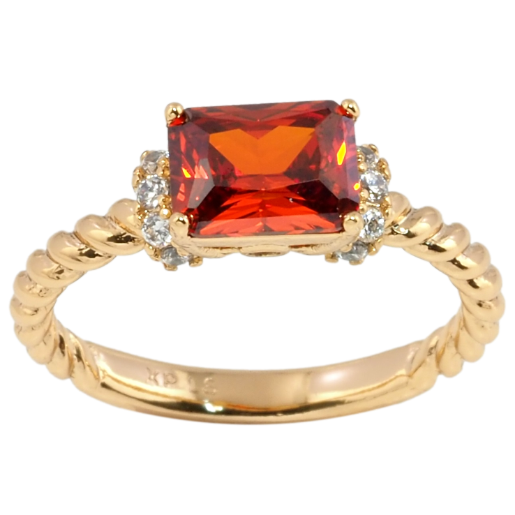 Каблучка Xuping Позолота 18K Червоний фіаніт з цирконієм фото №19