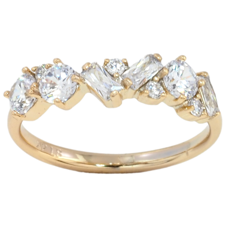 Кольцо Xuping Позолота 18K Дорожка циркония фото №1