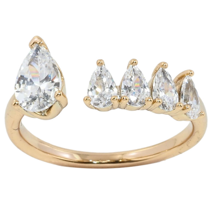 Каблучка Xuping Позолота 18K Кришталеві крапельки фото №13