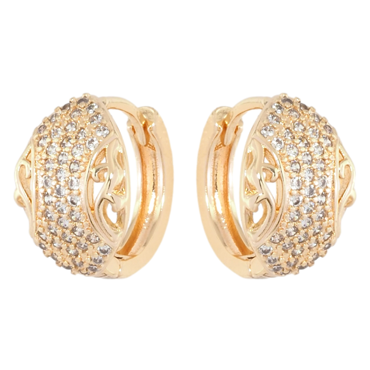 Сережки Xuping M&L Колір 18K колечка Візерунок з інкрустацією цирконієм фото №5 Сережки Xuping M&L Колір 18K колечка Візерунок з інкрустацією цирконієм фото №5