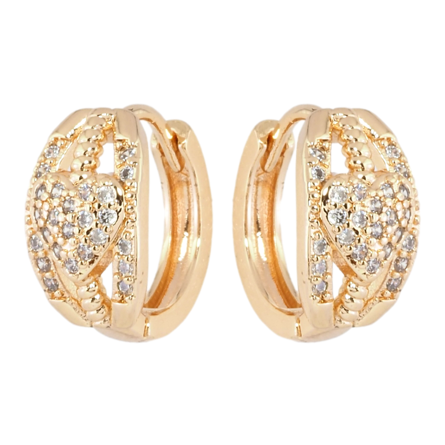Сережки Xuping M&L Колір 18K колечка Візерунок сердечка з цирконієм фото №1