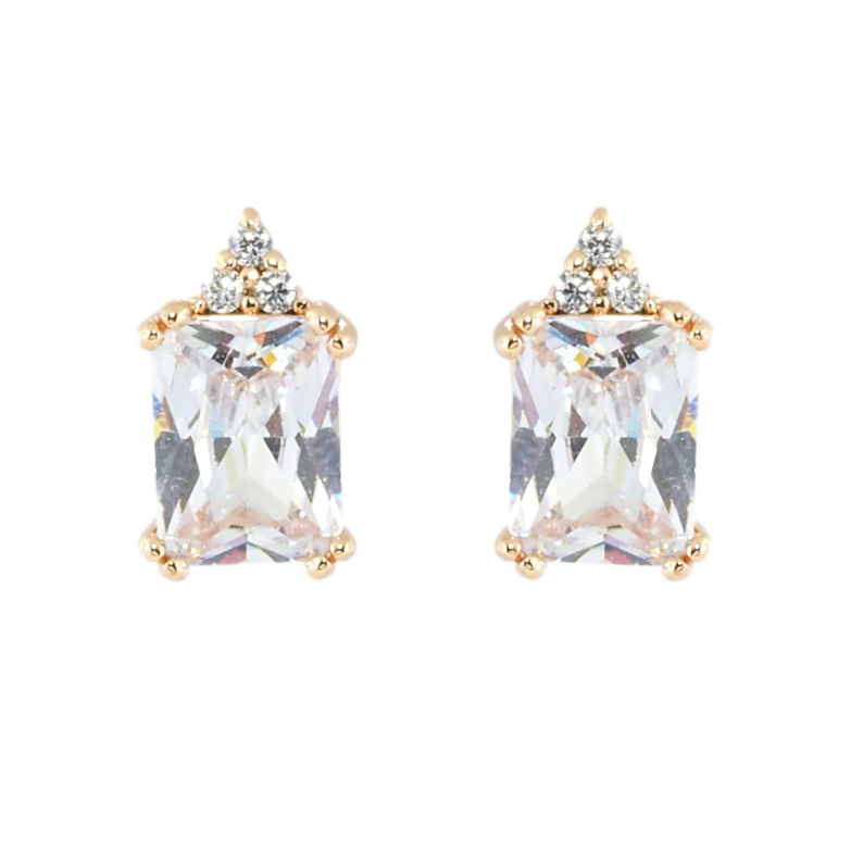 Сережки Xuping M&L Колір 18K пусети Фіаніти фото №8 Сережки Xuping M&L Колір 18K пусети Фіаніти фото №8