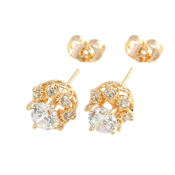Сережки Xuping M&L Колір 18K пусети Квіточки з цирконієм фото №19 Сережки Xuping M&L Колір 18K пусети Квіточки з цирконієм фото №19