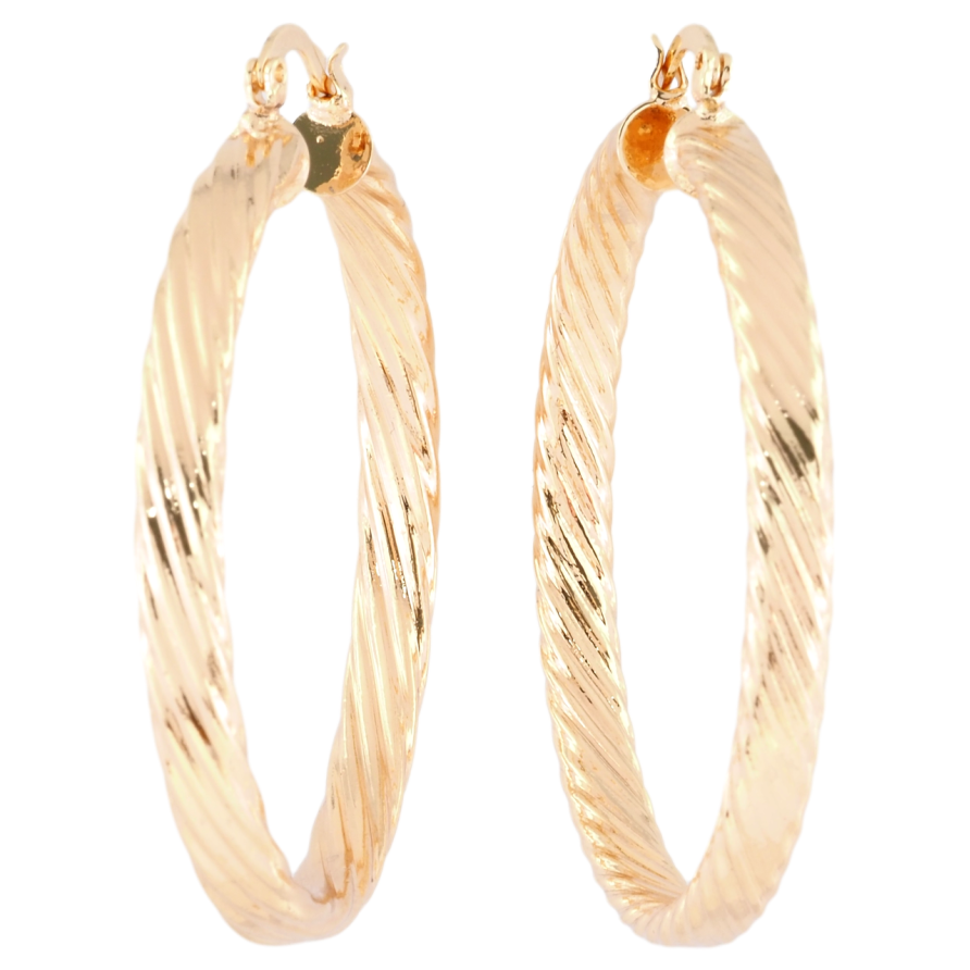 Сережки Xuping M&L Колір 18K кільця (конго) Об'ємні з візерунком ø 5см фото №1 Сережки Xuping M&L Колір 18K кільця (конго) Об'ємні з візерунком ø 5см фото №1