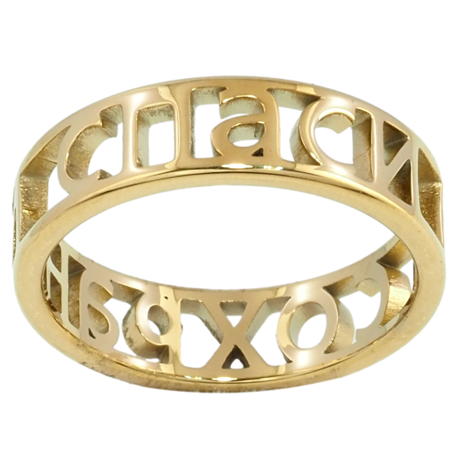 Кольцо Xuping TTM Stainless Steel Цвет 14К Спаси и Сохрани, шир. 6мм фото №1 Кольцо Xuping TTM Stainless Steel Цвет 14К Спаси и Сохрани, шир. 6мм фото №1