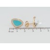Серьги Xuping Позолота 18K пусеты Ассиметричные кристалл и бирюзовая эмаль фото №2