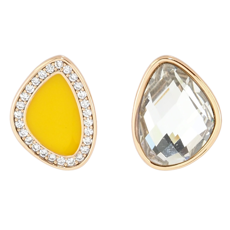 Серьги Xuping цвет 18K пусеты Ассиметричные кристалл и желтая эмаль фото №21 Серьги Xuping цвет 18K пусеты Ассиметричные кристалл и желтая эмаль фото №21