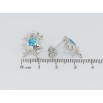 Серьги Xuping Родий пусеты Декоративные с голубыми кристальными сердечками фото №2 Серьги Xuping Родий пусеты Декоративные с голубыми кристальными сердечками фото №2
