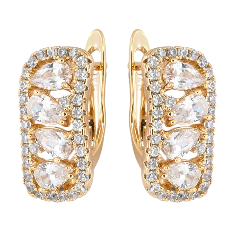 Сережки Xuping Позолота 18K англійський замок Інкрустація цирконієм фото №5 Сережки Xuping Позолота 18K англійський замок Інкрустація цирконієм фото №5