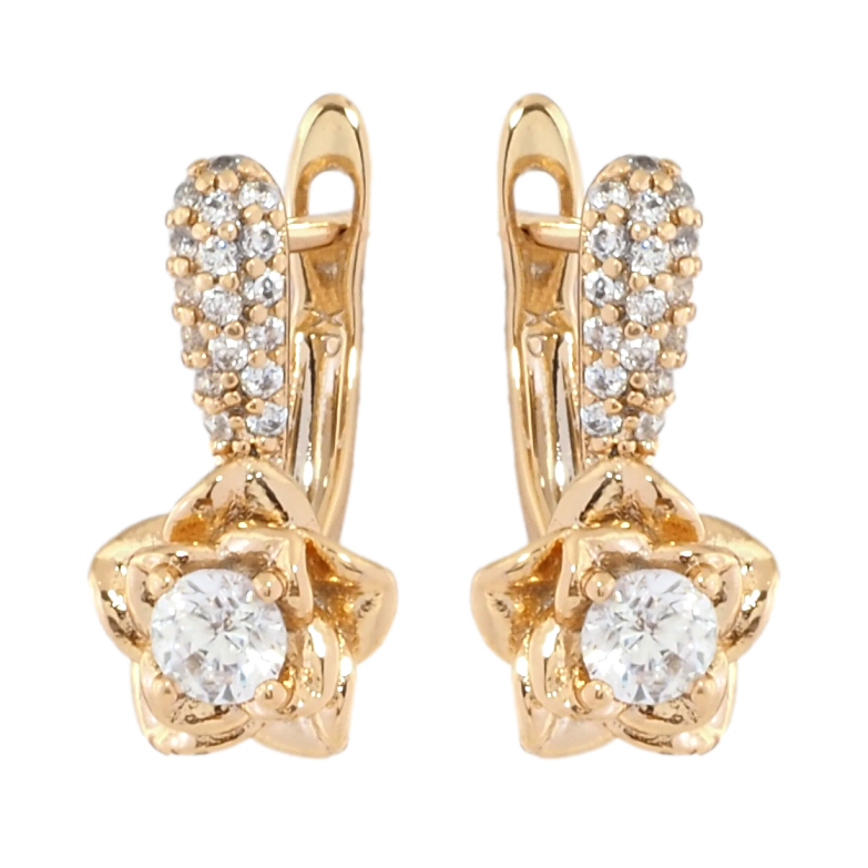 Сережки Xuping Позолота 18K англійський замок Квіточки з цирконієм фото №15 Сережки Xuping Позолота 18K англійський замок Квіточки з цирконієм фото №15