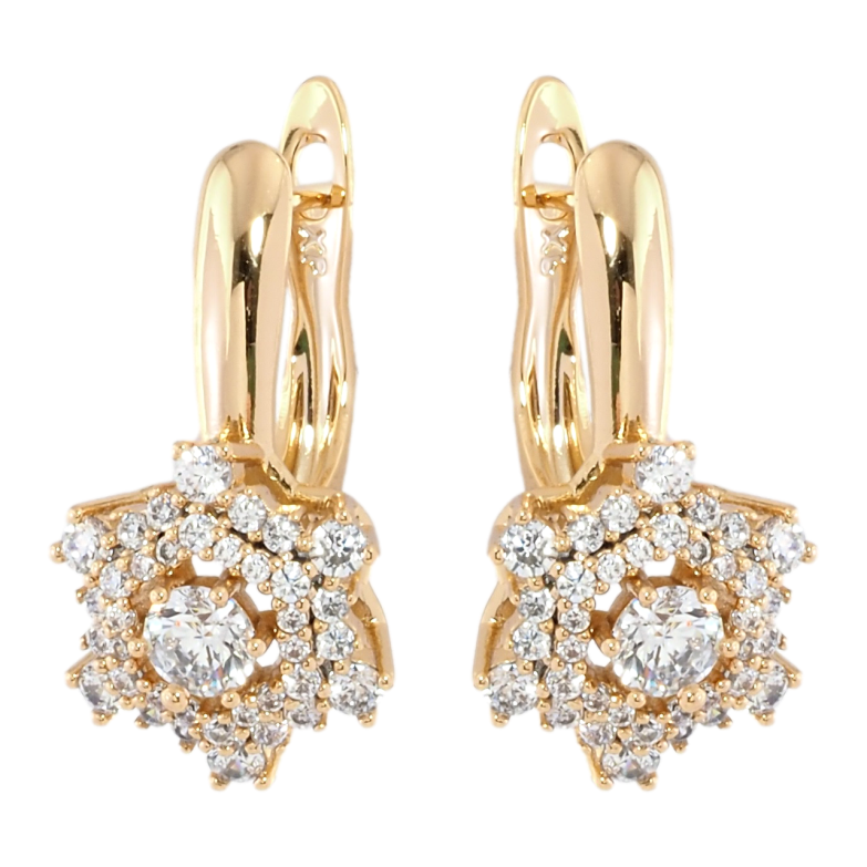 Сережки Xuping Позолота 18K англійський замок Інкрустація цирконієм фото №3 Сережки Xuping Позолота 18K англійський замок Інкрустація цирконієм фото №3