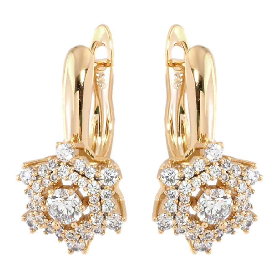 Серьги Xuping Позолота 18K английский замок Инкрустация цирконием фото №1 Серьги Xuping Позолота 18K английский замок Инкрустация цирконием фото №1