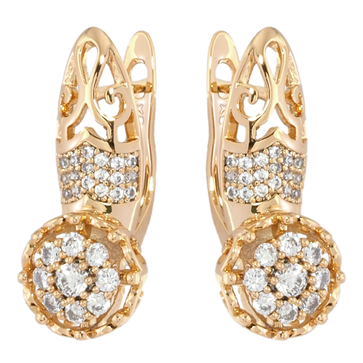 Серьги Xuping Позолота 18K английский замок Декоративные цветочки с цирконием фото №24 Серьги Xuping Позолота 18K английский замок Декоративные цветочки с цирконием фото №24
