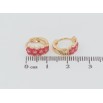 Серьги Xuping Позолота 18K колечки Узор с розовой эмалью фото №2 Серьги Xuping Позолота 18K колечки Узор с розовой эмалью фото №2