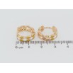 Серьги Xuping Позолота 18K колечки Узор желто-белой эмалью фото №2 Серьги Xuping Позолота 18K колечки Узор желто-белой эмалью фото №2