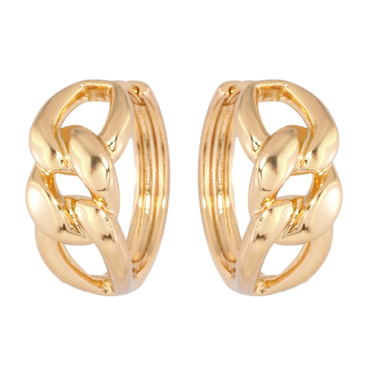 Сережки Xuping Позолота 18K колечка Візерунок ланцюжок фото №6 Сережки Xuping Позолота 18K колечка Візерунок ланцюжок фото №6