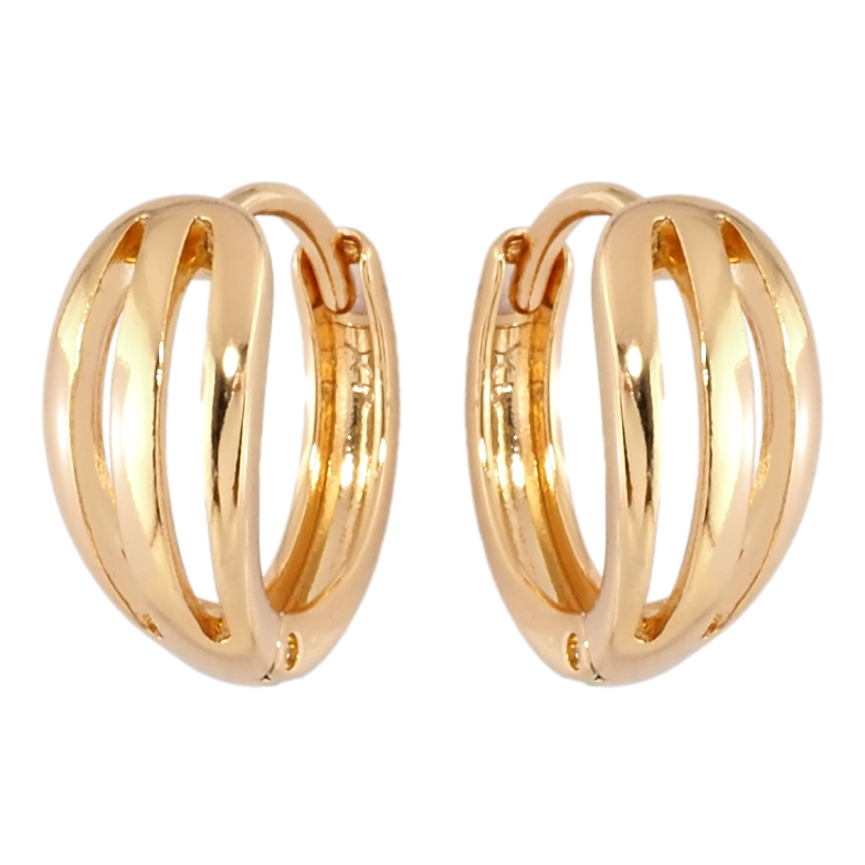 Сережки Xuping Позолота 18K колечка Різьблений візерунок фото №11 Сережки Xuping Позолота 18K колечка Різьблений візерунок фото №11