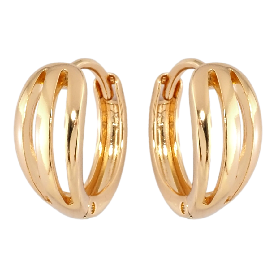 Серьги Xuping Позолота 18K колечки Резной узор фото №1 Серьги Xuping Позолота 18K колечки Резной узор фото №1