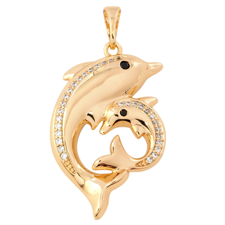 Кулон Xuping Позолота 18K Дельфіни для ланцюжка до 5мм фото №2 Кулон Xuping Позолота 18K Дельфіни для ланцюжка до 5мм фото №2