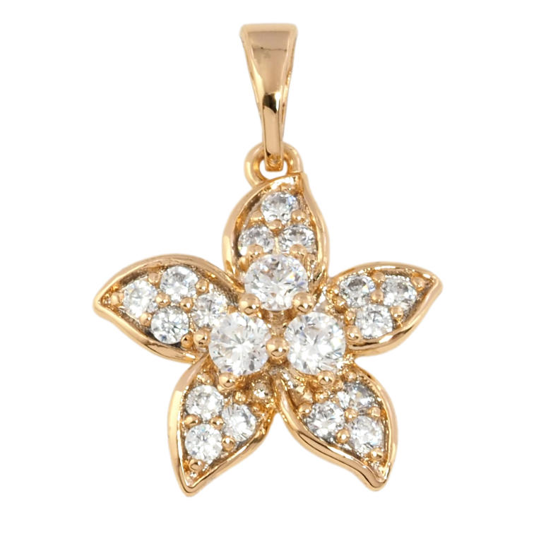 Кулон Xuping Позолота 18K Квітка з цирконієм для ланцюжка до 5мм фото №8 Кулон Xuping Позолота 18K Квітка з цирконієм для ланцюжка до 5мм фото №8