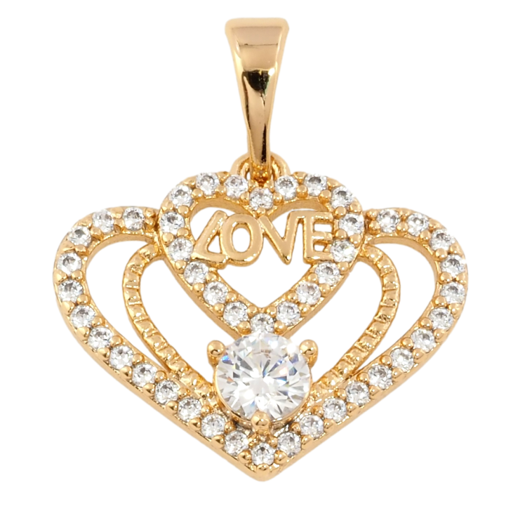 Кулон Xuping Позолота 18K Декоративне сердечко з цирконієм для ланцюжка до 5мм фото №3 Кулон Xuping Позолота 18K Декоративне сердечко з цирконієм для ланцюжка до 5мм фото №3