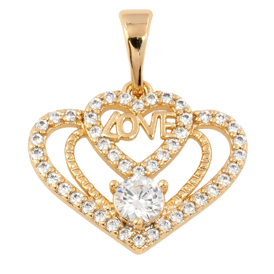 Кулон Xuping Позолота 18K Декоративное сердечко с цирконием для цепочки до 5мм фото №1 Кулон Xuping Позолота 18K Декоративное сердечко с цирконием для цепочки до 5мм фото №1