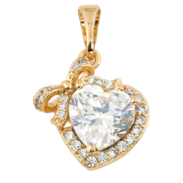 Кулон Xuping Позолота 18K Кришталеве сердечко з бантом для ланцюжка до 5мм фото №14 Кулон Xuping Позолота 18K Кришталеве сердечко з бантом для ланцюжка до 5мм фото №14