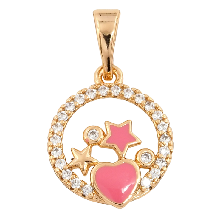 Кулон Xuping Позолота 18K Каблучка з зірочками та цирконієм для ланцюжка до 5мм фото №20 Кулон Xuping Позолота 18K Каблучка з зірочками та цирконієм для ланцюжка до 5мм фото №20