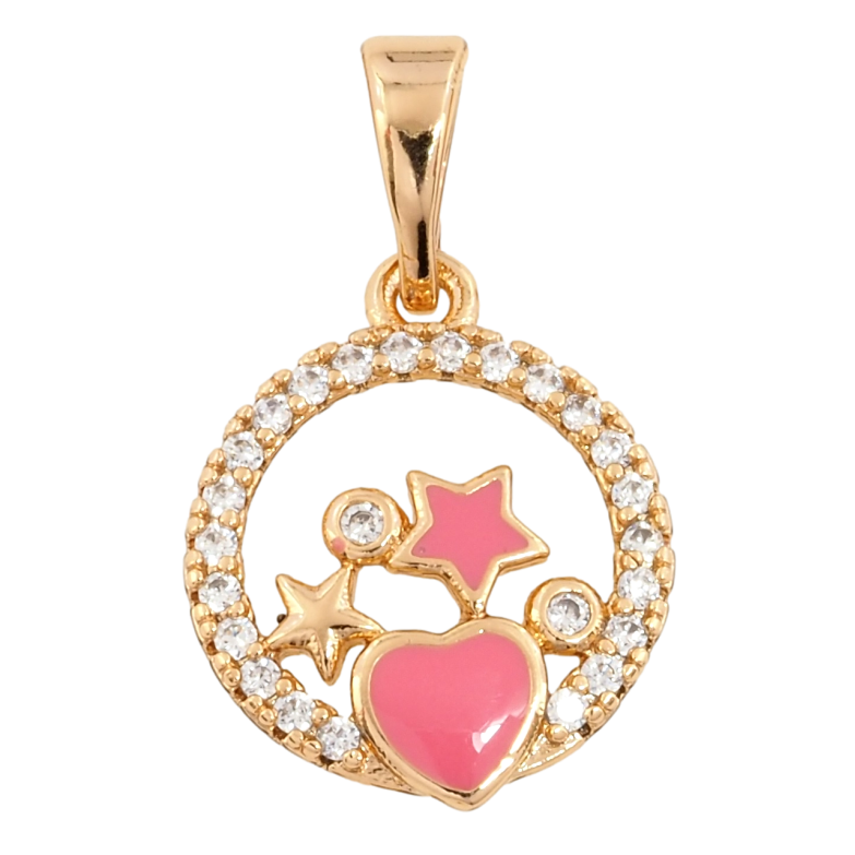 Кулон Xuping Позолота 18K Колечко с звездочками и цирконием для цепочки до 5мм фото №2