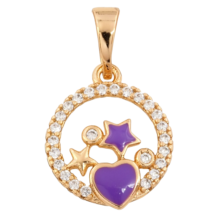 Кулон Xuping Позолота 18K Каблучка з зірочками та цирконієм для ланцюжка до 5мм фото №1 Кулон Xuping Позолота 18K Каблучка з зірочками та цирконієм для ланцюжка до 5мм фото №1