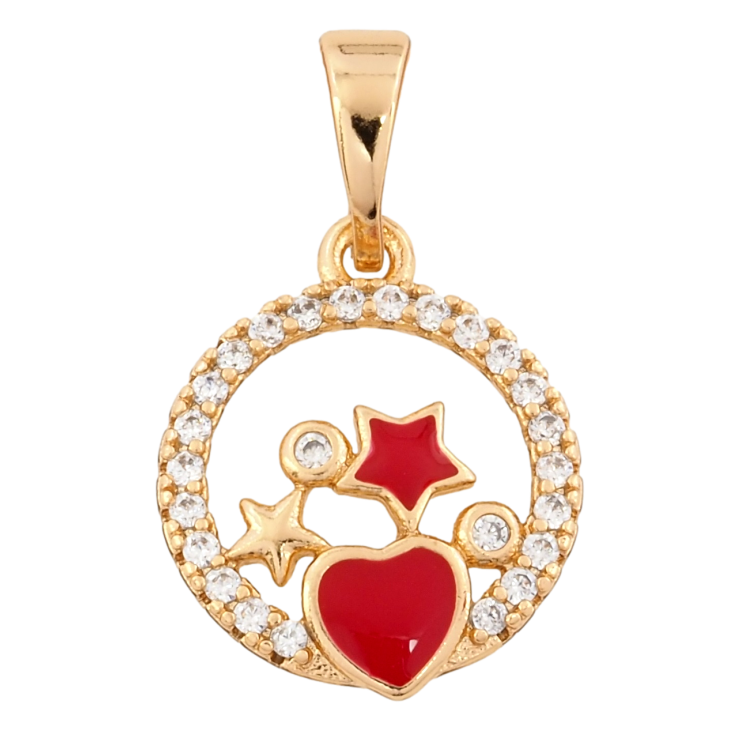 Кулон Xuping Позолота 18K Каблучка з зірочками та цирконієм для ланцюжка до 5мм фото №7