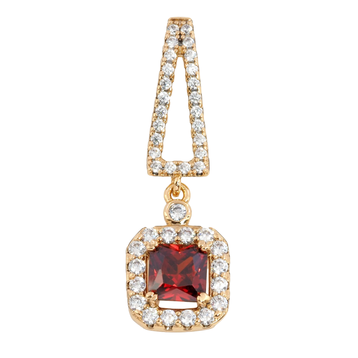 Кулон Xuping Позолота 18K Підвіска з червоним фіанітом і цирконієм для ланцюжка до 4мм фото №9 Кулон Xuping Позолота 18K Підвіска з червоним фіанітом і цирконієм для ланцюжка до 4мм фото №9