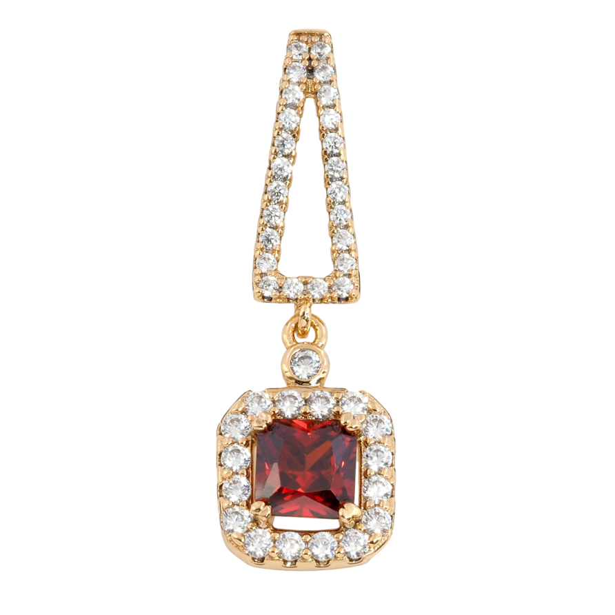 Кулон Xuping Позолота 18K Підвіска з червоним фіанітом і цирконієм для ланцюжка до 4мм фото №1 Кулон Xuping Позолота 18K Підвіска з червоним фіанітом і цирконієм для ланцюжка до 4мм фото №1