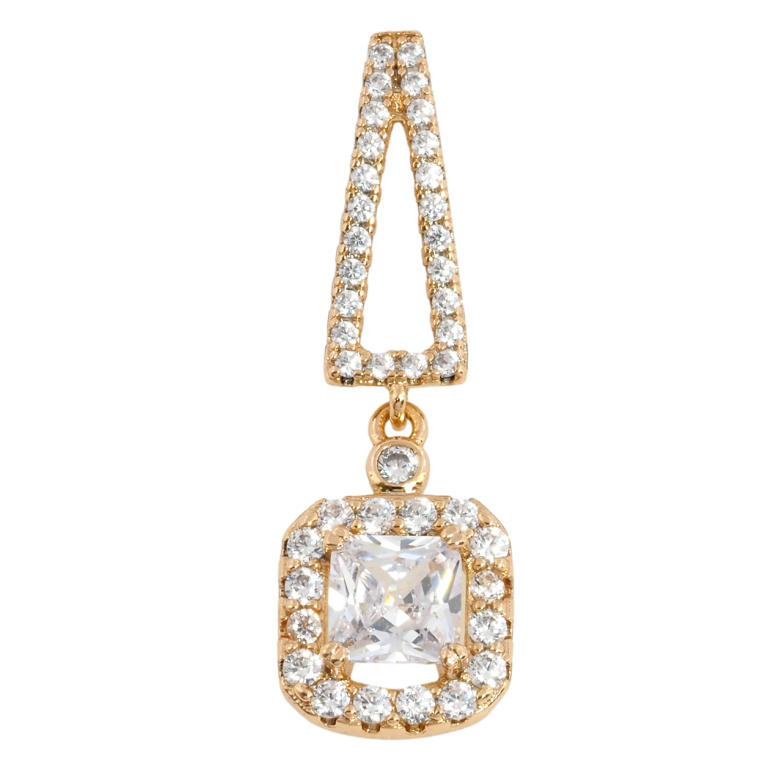 Кулон Xuping Позолота 18K Подвеска с фианитом и цирконием для цепочки до 4мм фото №2 Кулон Xuping Позолота 18K Подвеска с фианитом и цирконием для цепочки до 4мм фото №2