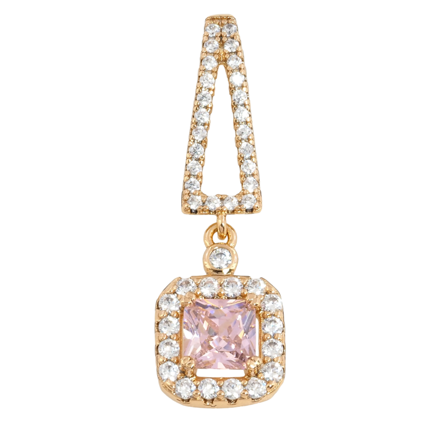 Кулон Xuping Позолота 18K Подвеска с розовым фианитом и цирконием для цепочки до 4мм фото №1 Кулон Xuping Позолота 18K Подвеска с розовым фианитом и цирконием для цепочки до 4мм фото №1