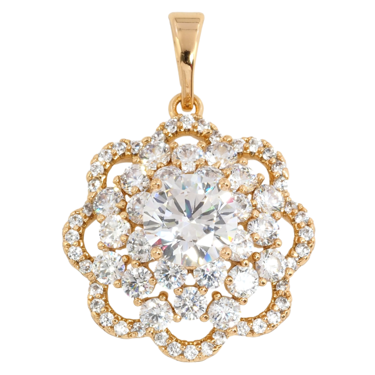 Кулон Xuping Позолота 18K Кришталева квітка для ланцюжка до 5мм фото №15 Кулон Xuping Позолота 18K Кришталева квітка для ланцюжка до 5мм фото №15
