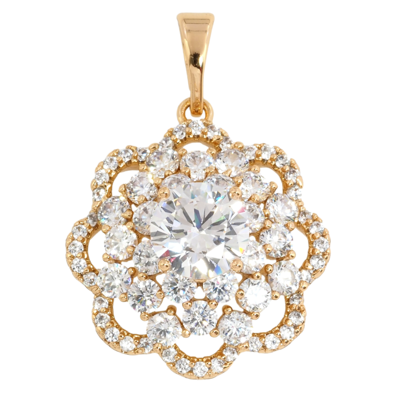 Кулон Xuping Позолота 18K Кришталева квітка для ланцюжка до 5мм фото №1