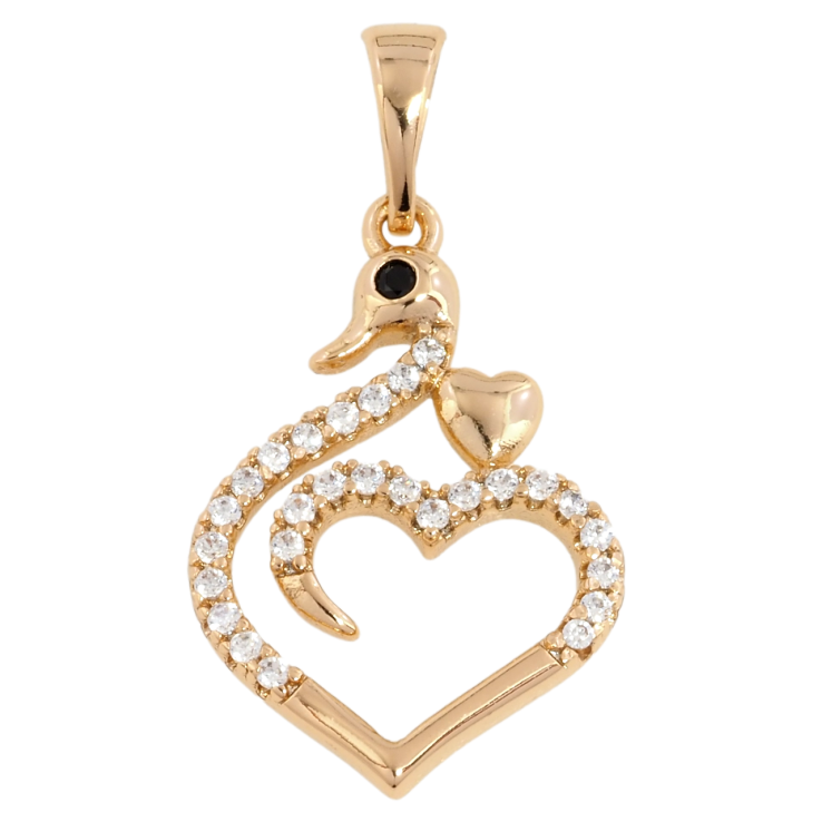 Кулон Xuping Позолота 18K Сердечко-лебідь для ланцюжка до 5мм фото №18 Кулон Xuping Позолота 18K Сердечко-лебідь для ланцюжка до 5мм фото №18