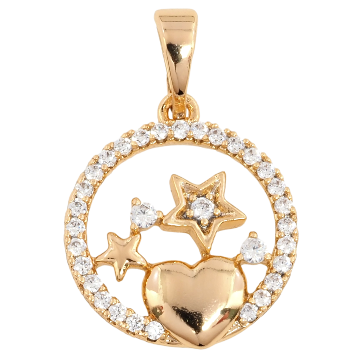 Кулон Xuping Позолота 18K Зірки з сердечком у колечку для ланцюжка до 5мм фото №19