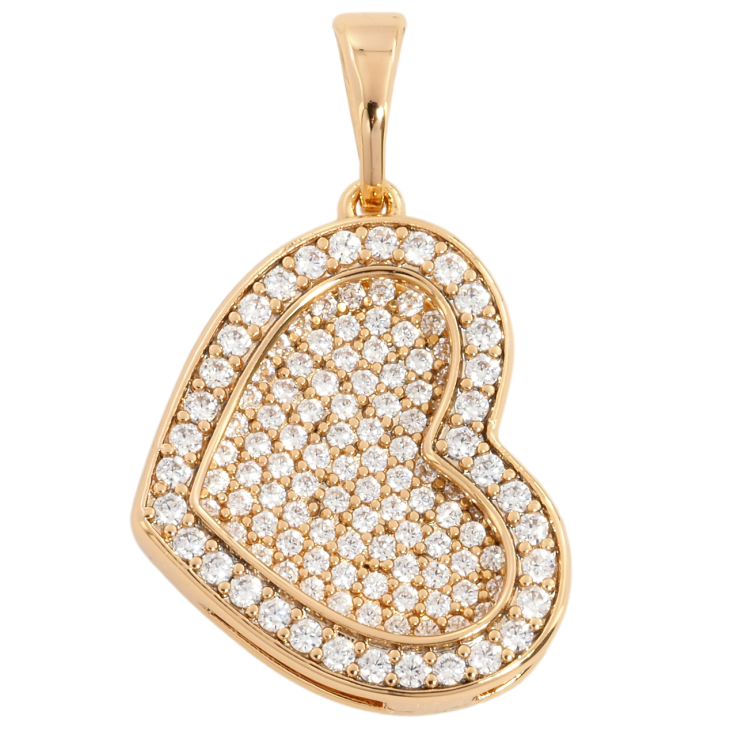 Кулон Xuping Позолота 18K Сердце з інкрустацією цирконієм для ланцюжка до 5мм фото №6 Кулон Xuping Позолота 18K Сердце з інкрустацією цирконієм для ланцюжка до 5мм фото №6