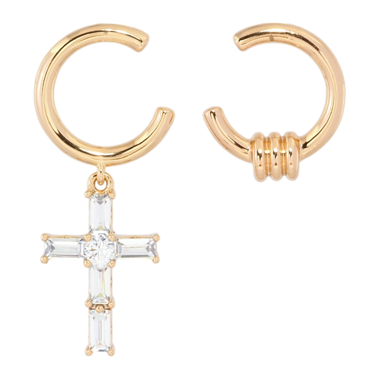 Серьги Xuping Позолота 18K пусеты Ассиметричные подвески с кристальным крестиком фото №25 Серьги Xuping Позолота 18K пусеты Ассиметричные подвески с кристальным крестиком фото №25