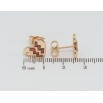 Серьги Xuping Позолота 18K пусеты Сердечки с узором красными фианитами фото №2 Серьги Xuping Позолота 18K пусеты Сердечки с узором красными фианитами фото №2
