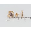Серьги Xuping Позолота 18K пусеты Сердечки с узором сиреневыми фианитами фото №2 Серьги Xuping Позолота 18K пусеты Сердечки с узором сиреневыми фианитами фото №2