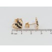 Серьги Xuping Позолота 18K пусеты Сердечки с узором черными фианитами фото №2 Серьги Xuping Позолота 18K пусеты Сердечки с узором черными фианитами фото №2